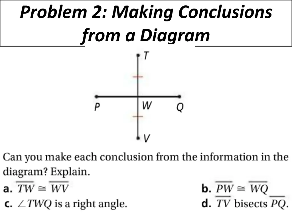 problem 2 making conclusions from a diagram