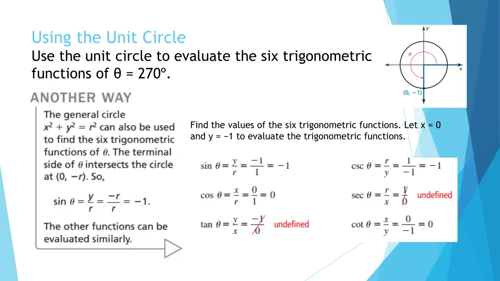 using the unit circle use the unit circle