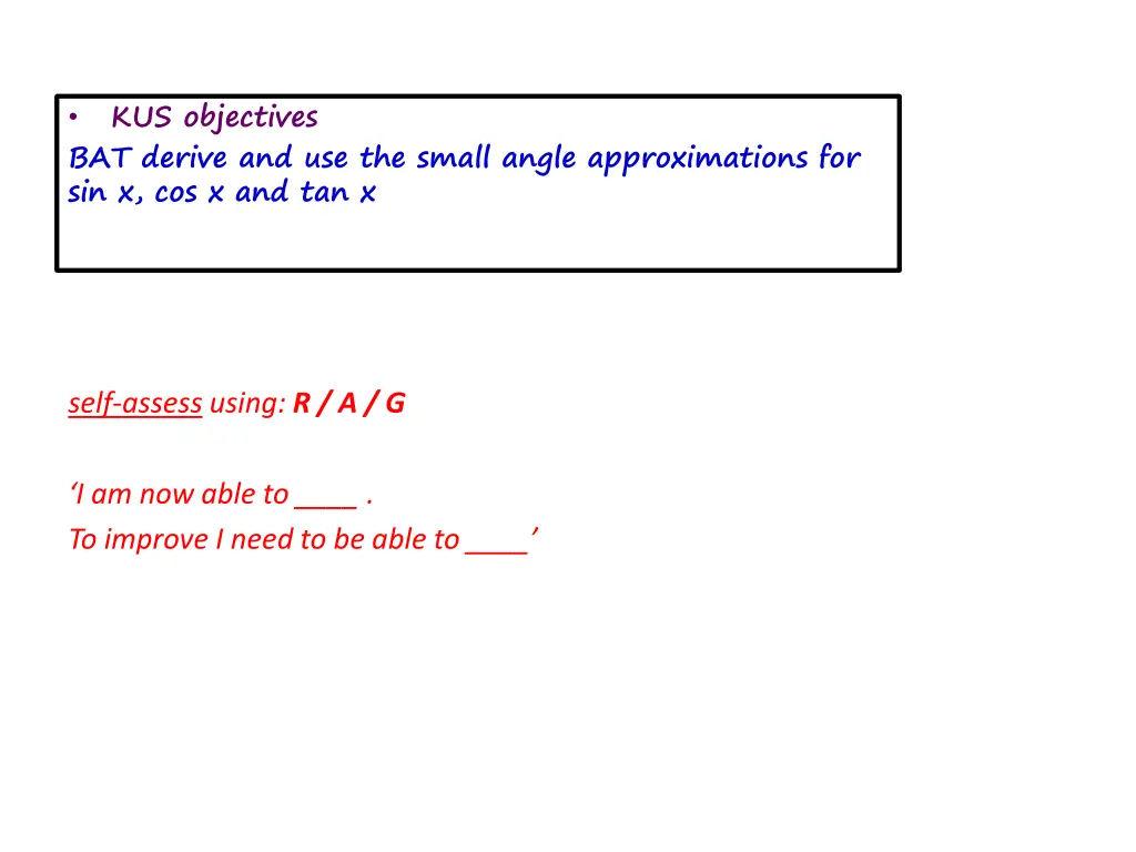 kus objectives