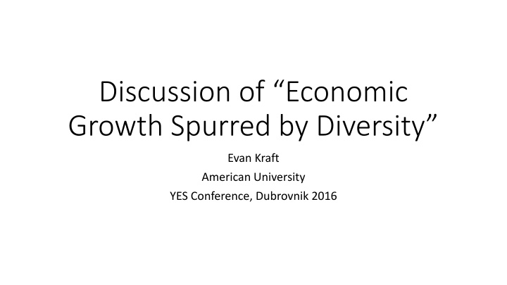 discussion of economic growth spurred by diversity