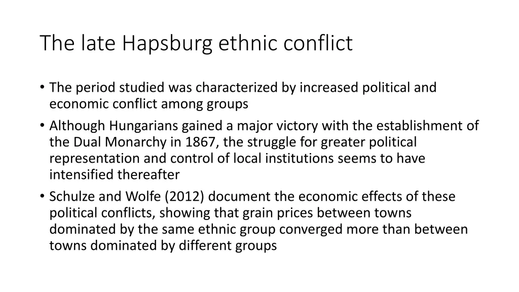 the late hapsburg ethnic conflict