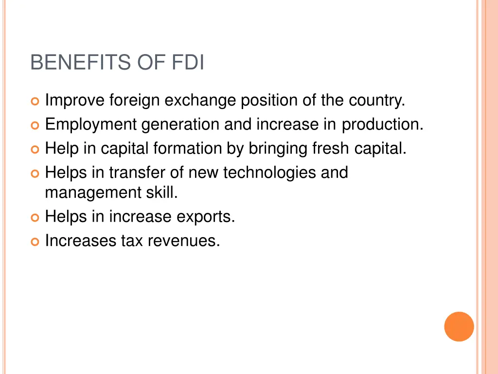 benefits of fdi