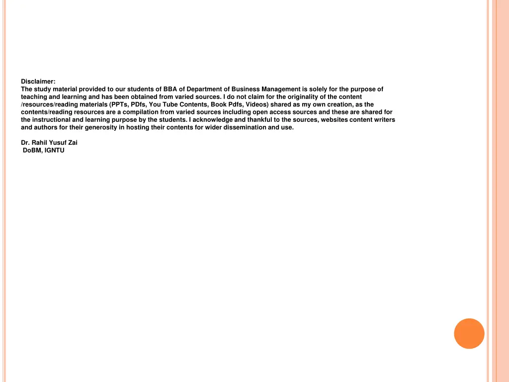 disclaimer the study material provided