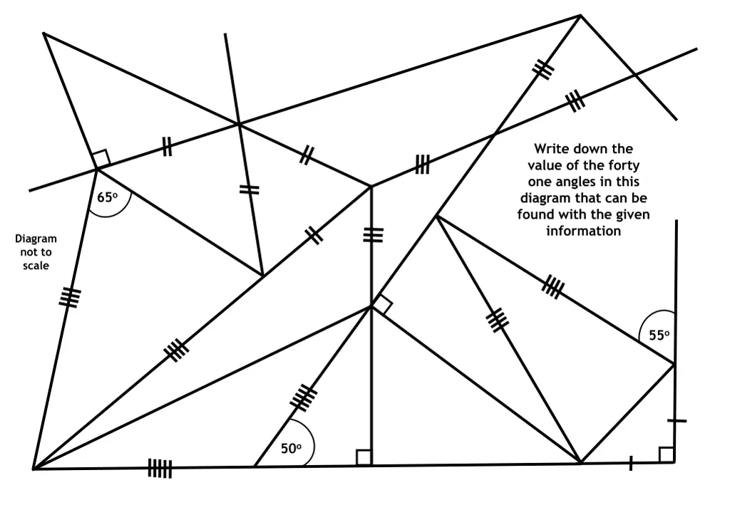 write down the value of the forty one angles