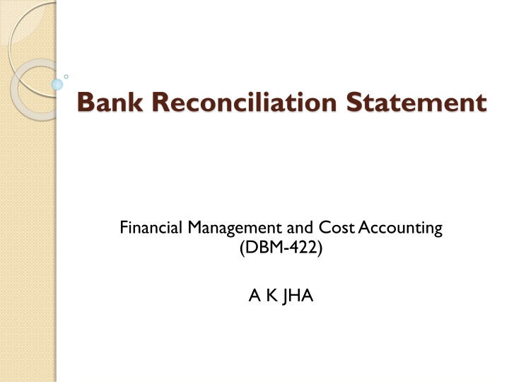 bank reconciliation statement