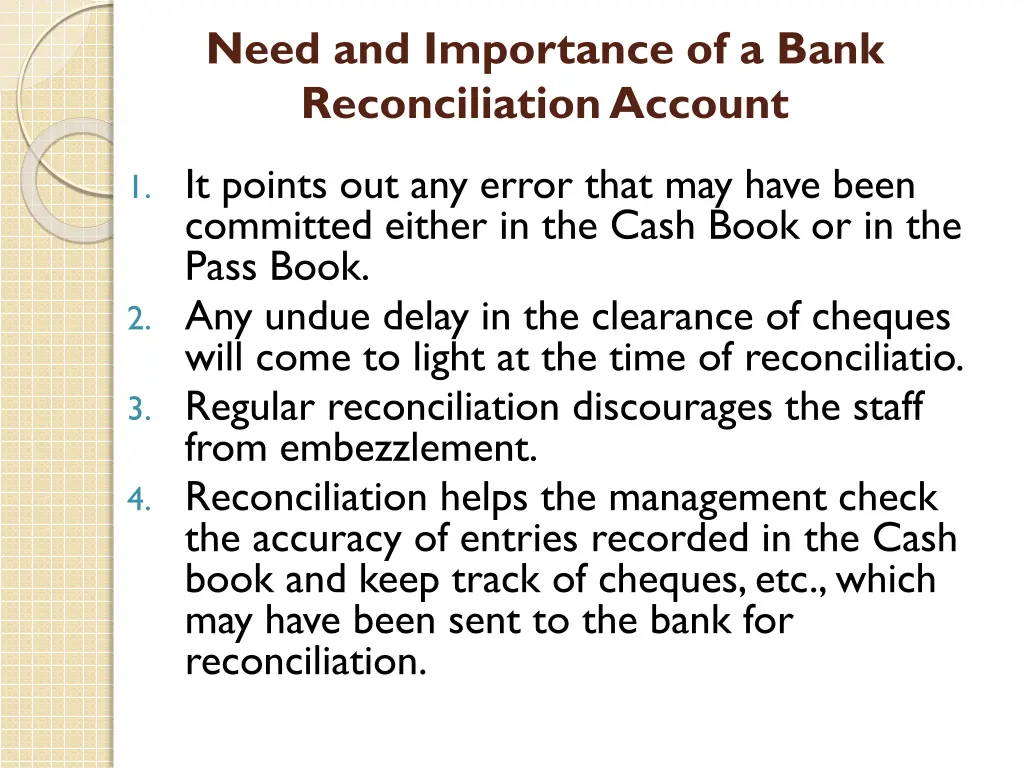 need and importance of a bank reconciliation