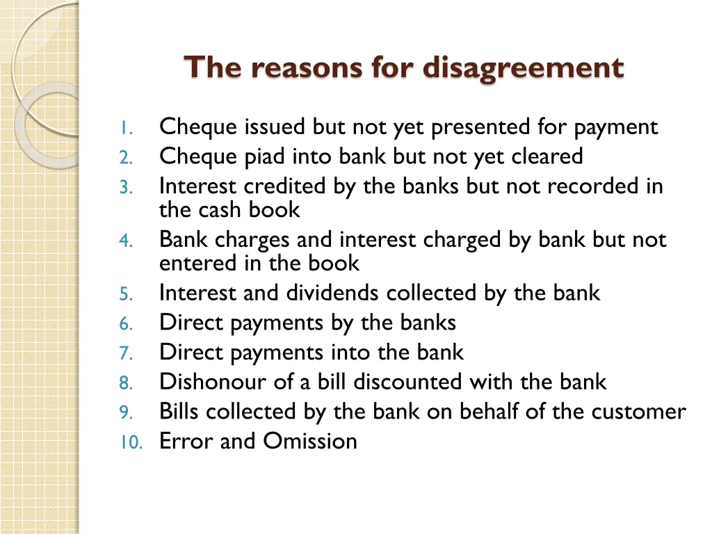 the reasons for disagreement