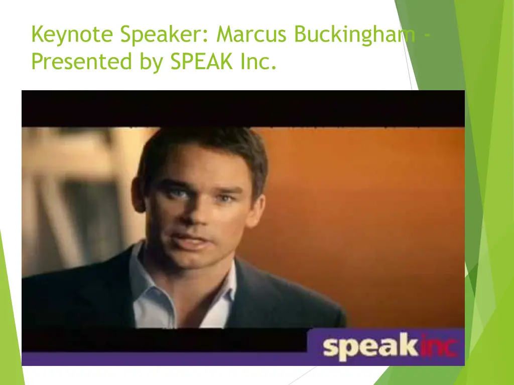 keynote speaker marcus buckingham presented
