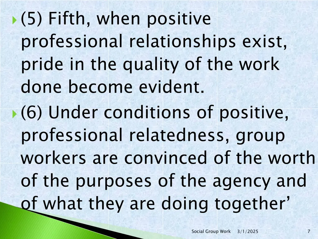 5 fifth when positive professional relationships
