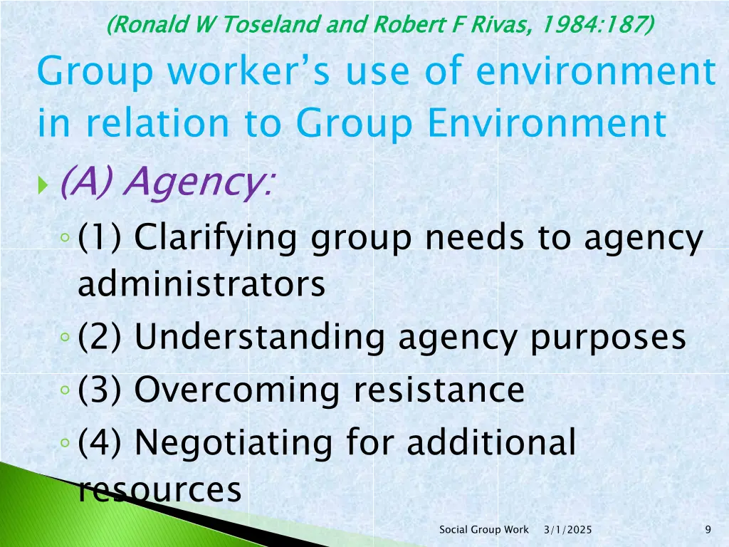 ronald w toseland group worker