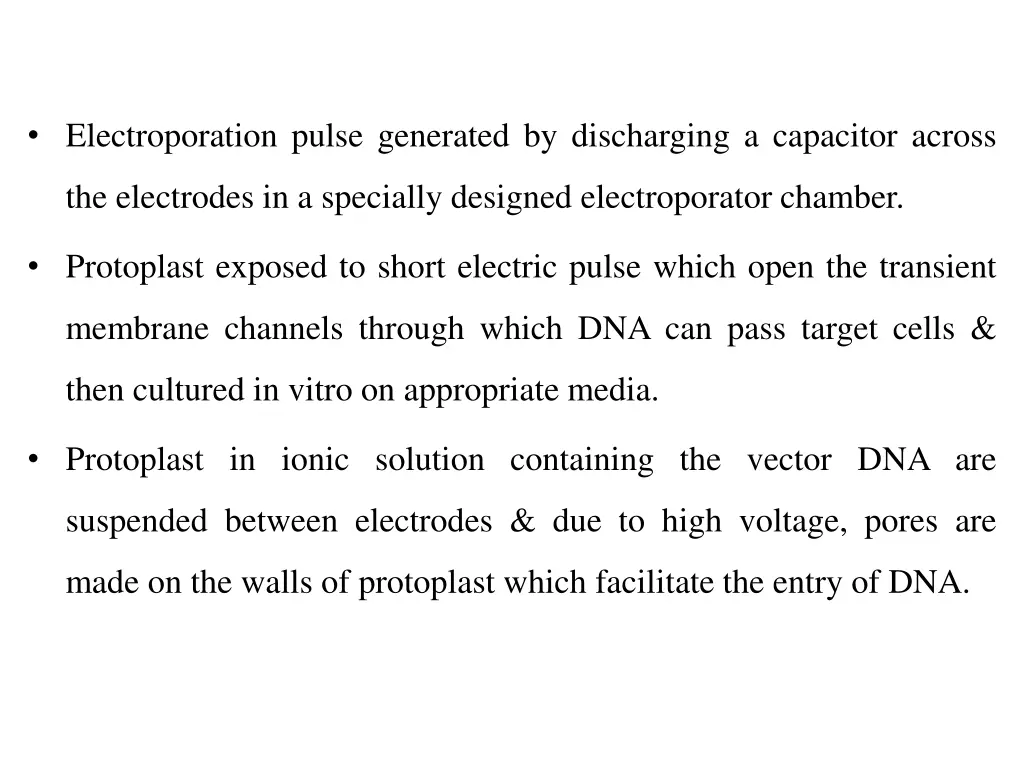 electroporation pulse generated by discharging