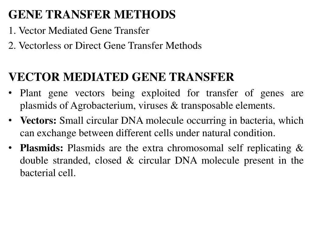gene transfer methods 1 vector mediated gene