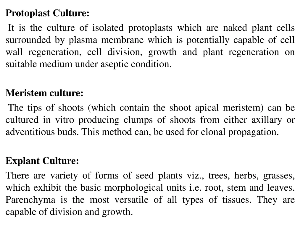 protoplast culture it is the culture of isolated