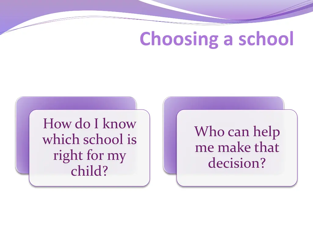 choosing a school 1