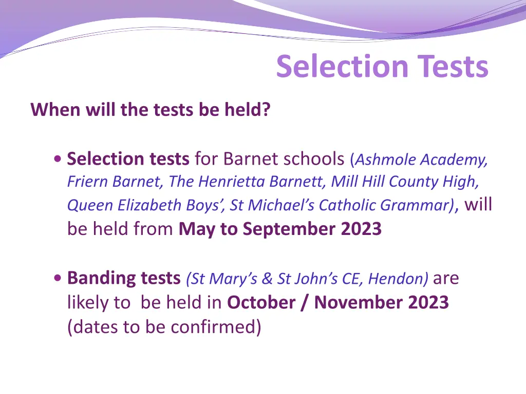 selection tests 1