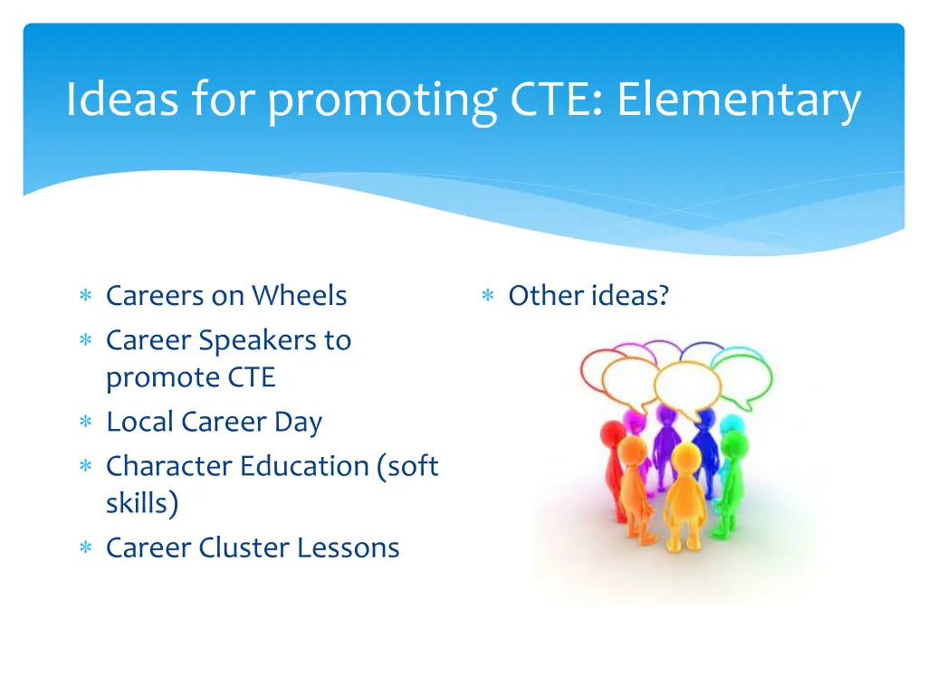 ideas for promoting cte elementary