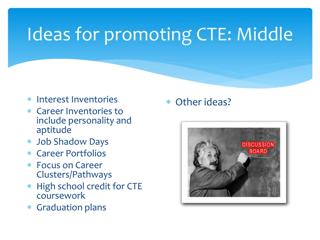 ideas for promoting cte middle