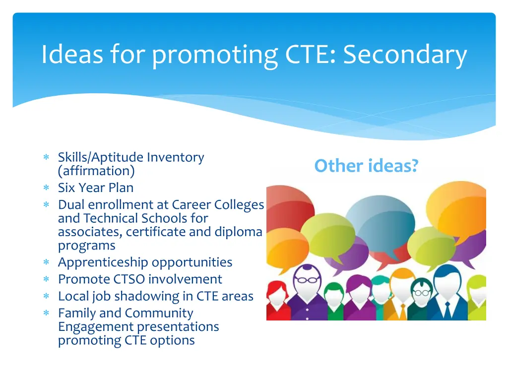 ideas for promoting cte secondary