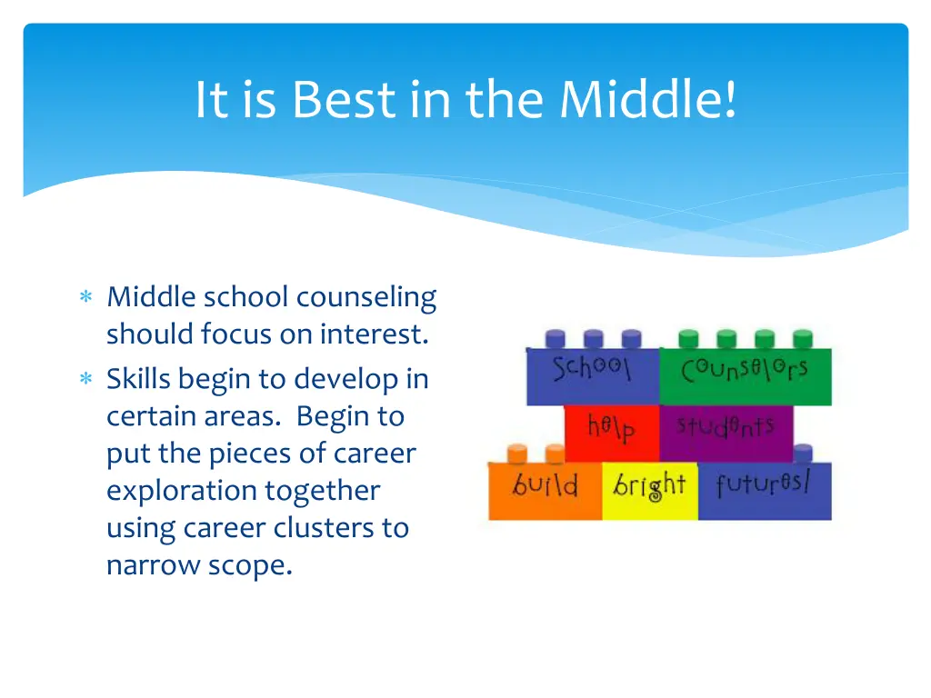 it is best in the middle