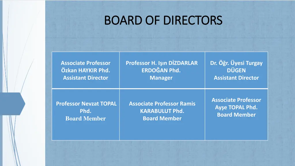 board of directors board of directors