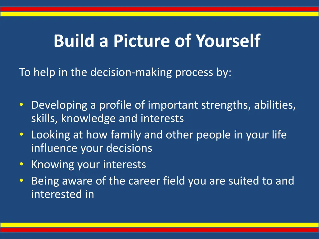 build a picture of yourself