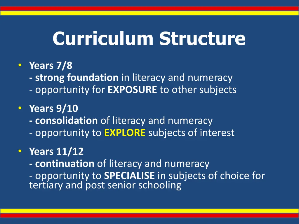 curriculum structure