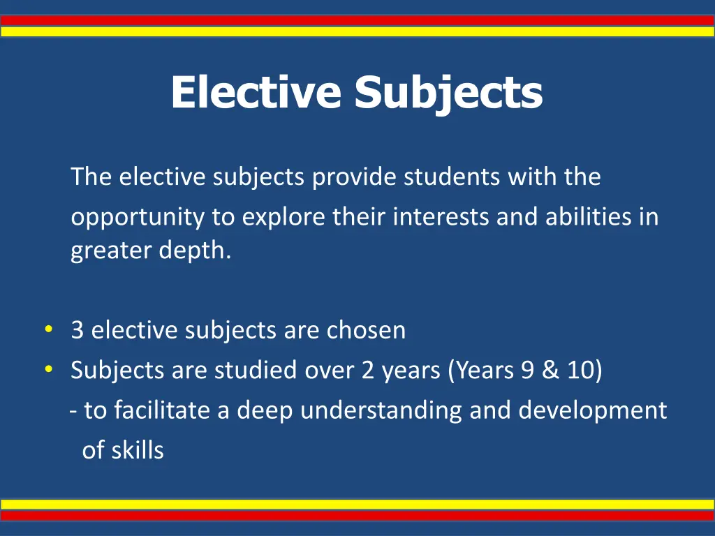 elective subjects