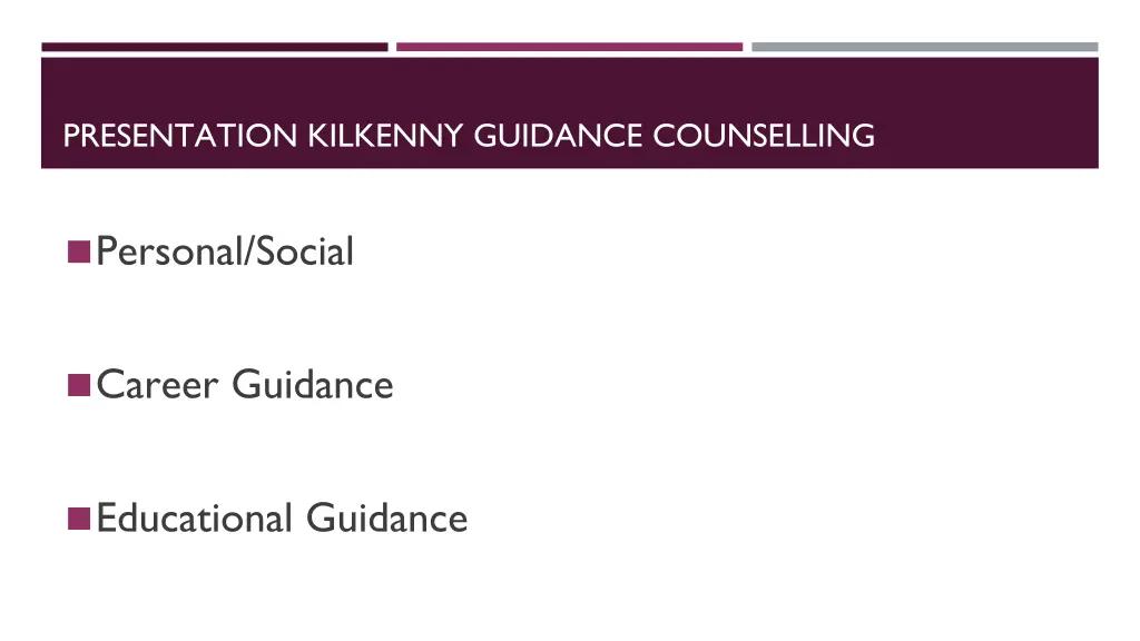 presentation kilkenny guidance counselling