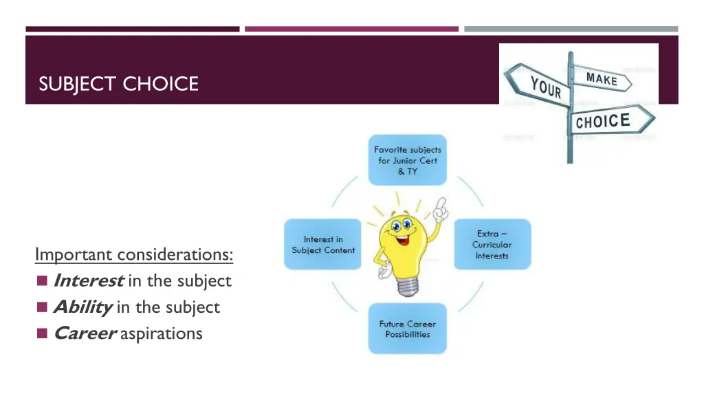 subject choice