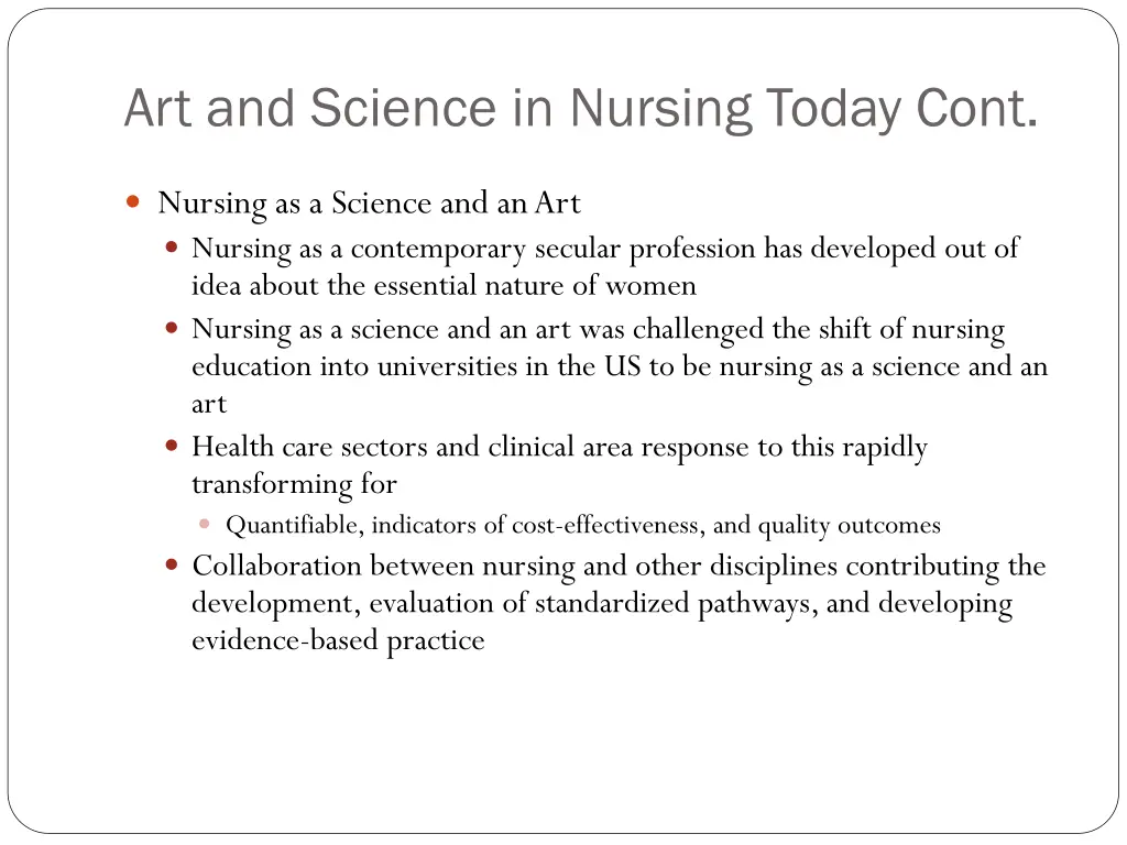 art and science in nursing today cont 5