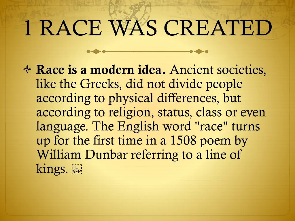 1 race was created