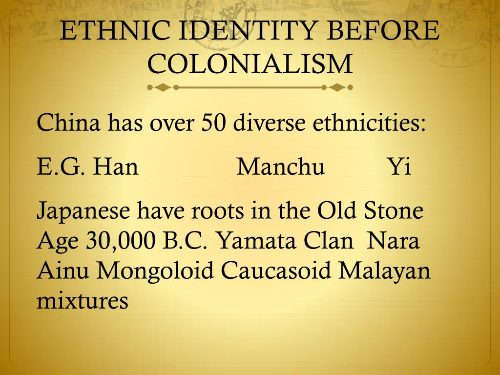 ethnic identity before colonialism
