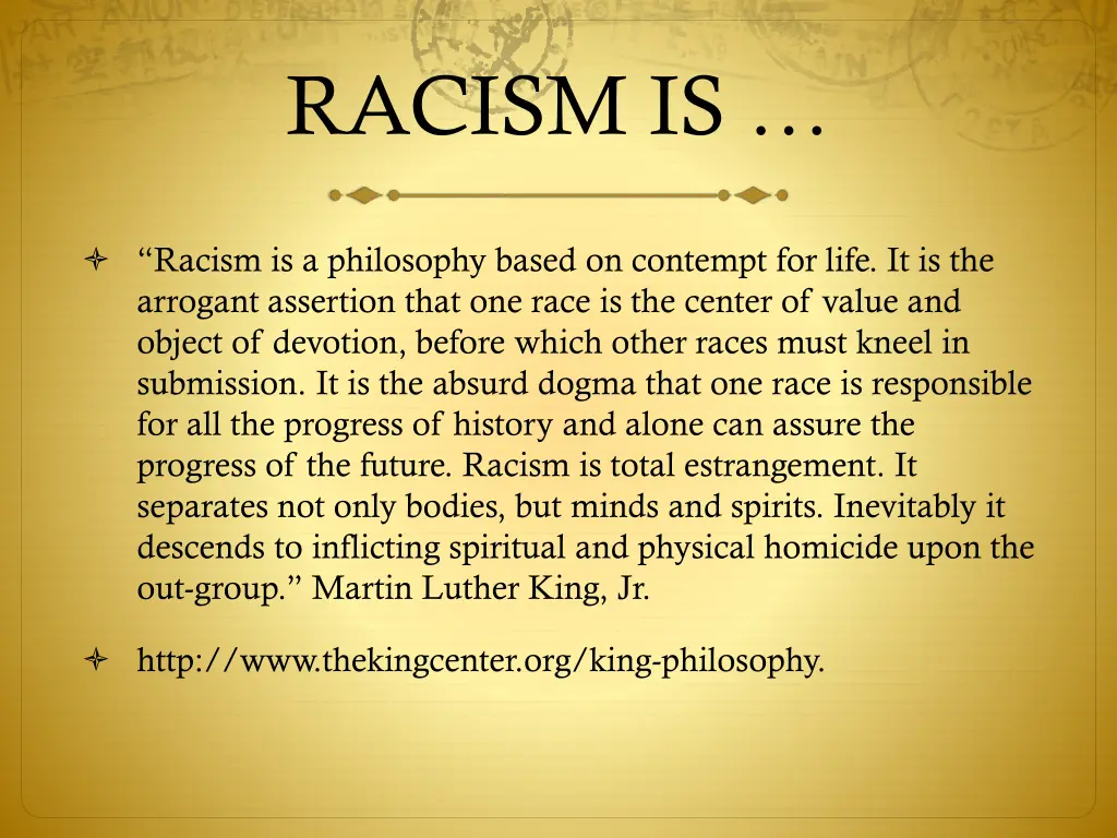 racism is