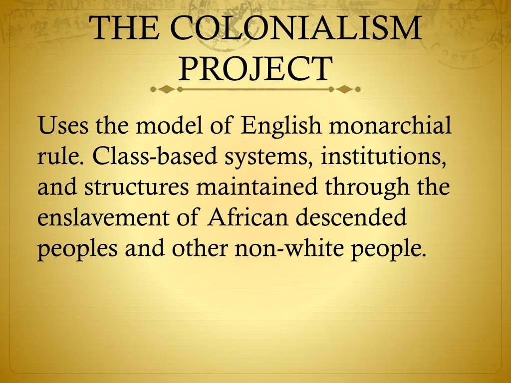 the colonialism project