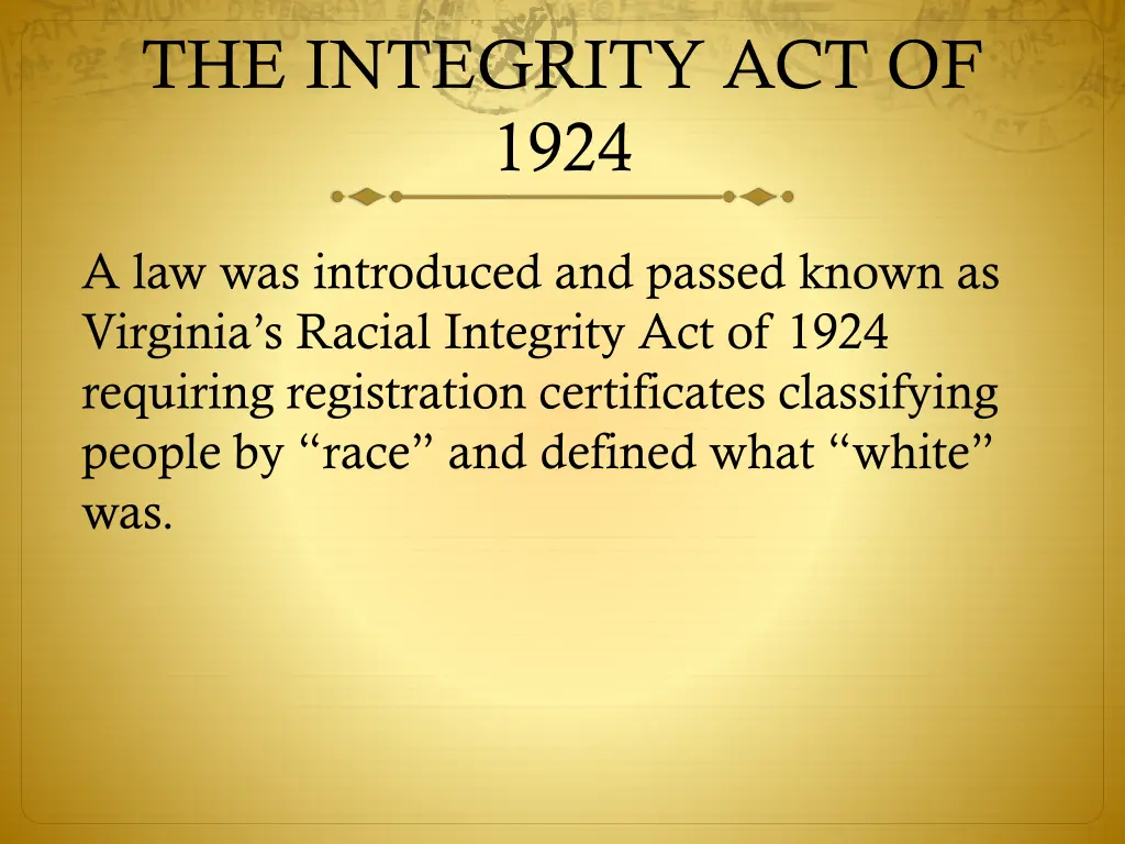 the integrity act of 1924