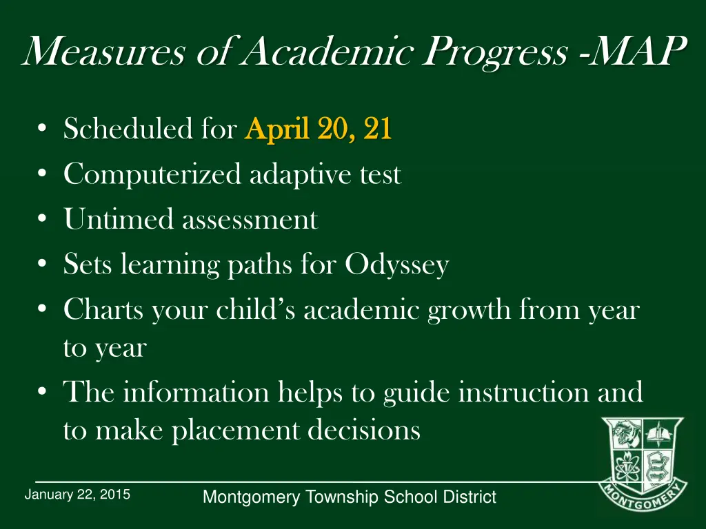 measures of academic progress map