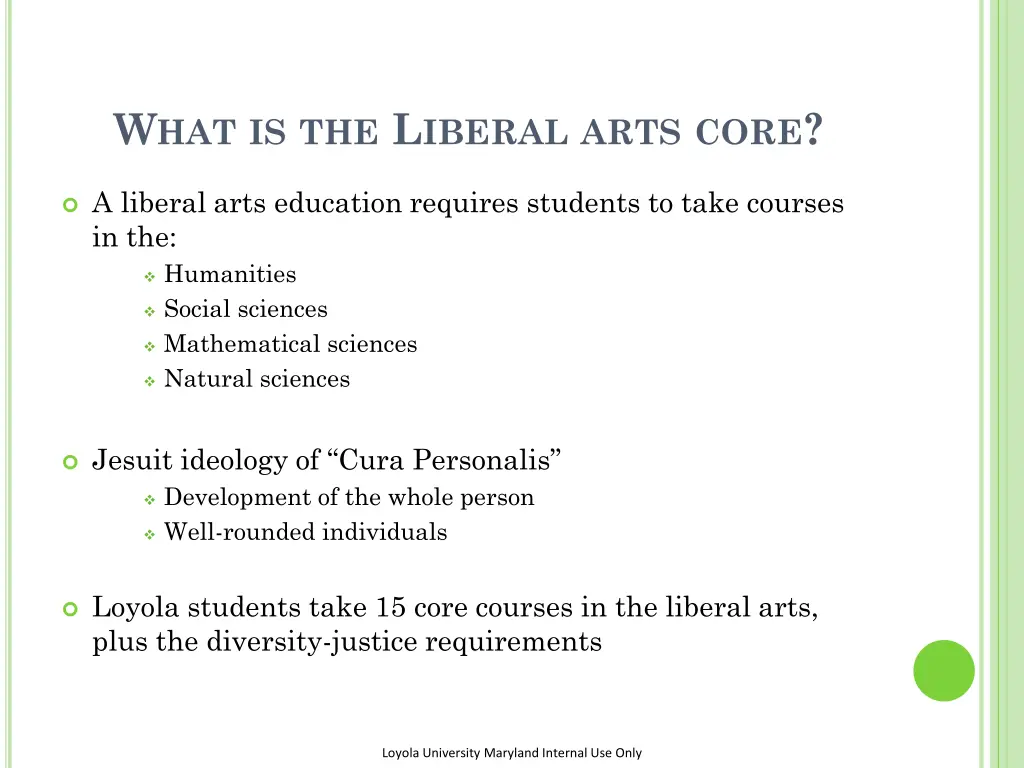 w hat is the l iberal arts core