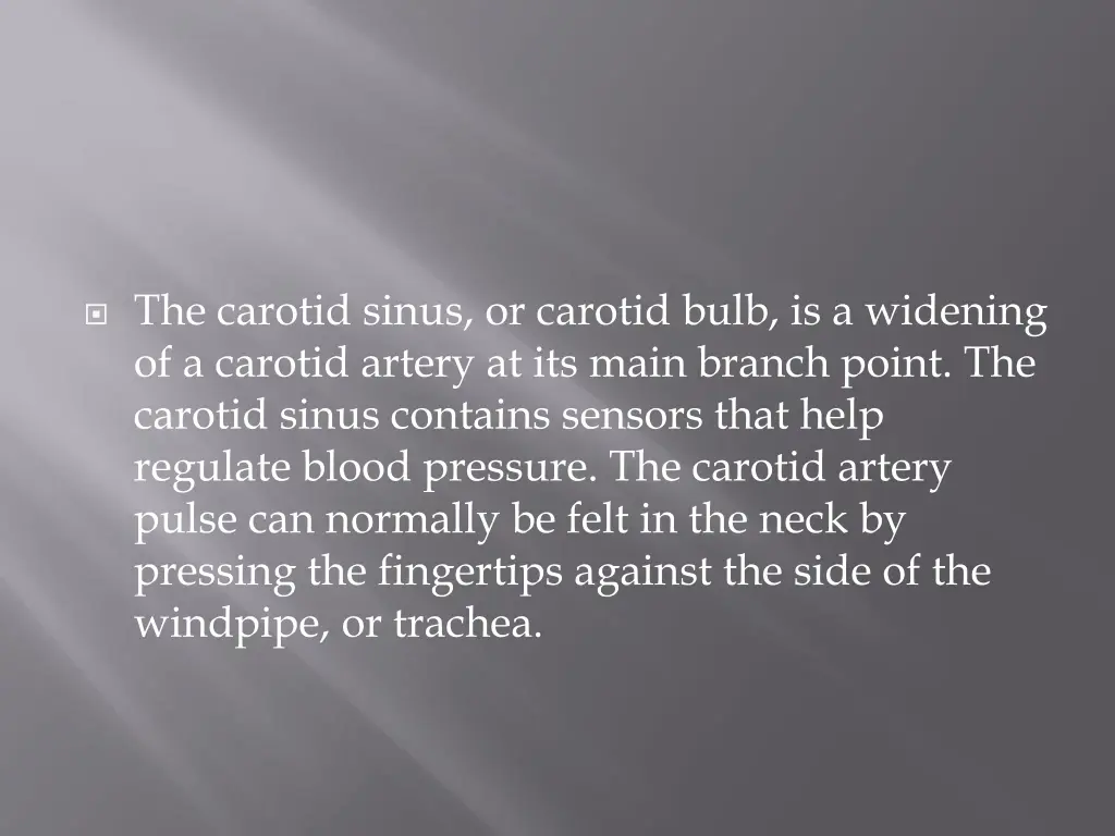 the carotid sinus or carotid bulb is a widening