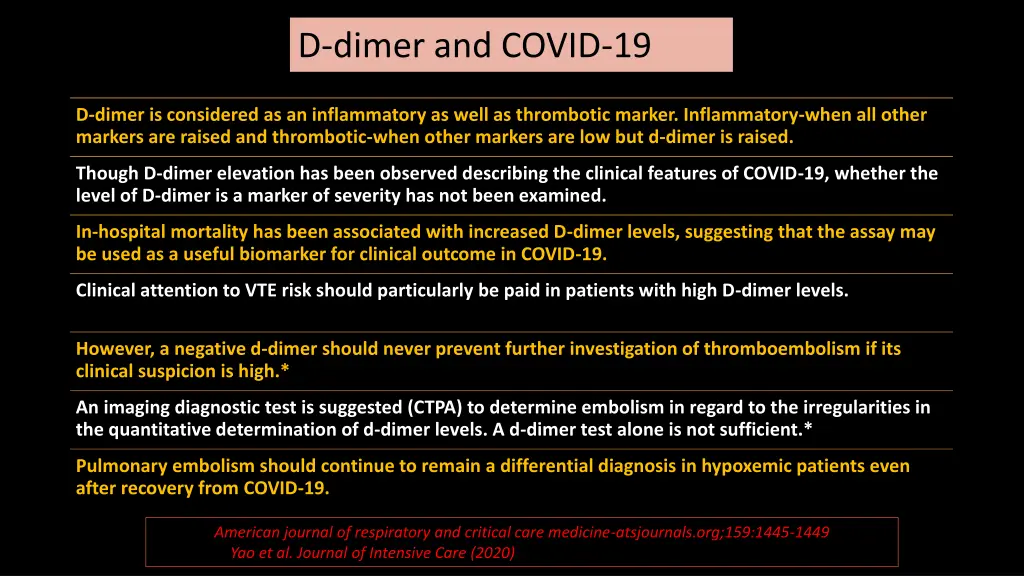 d dimer and covid 19