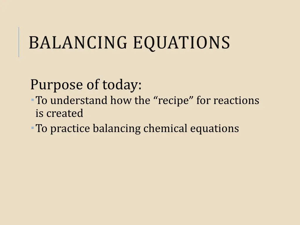 balancing equations