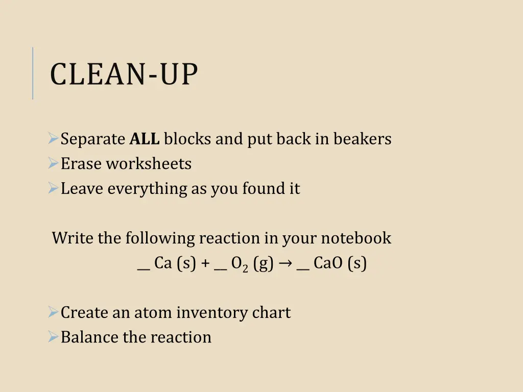 clean up
