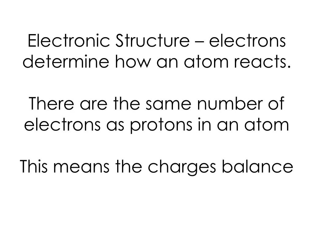 electronic structure electrons determine