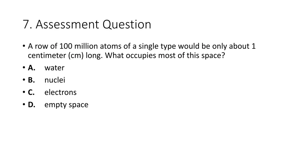 7 assessment question