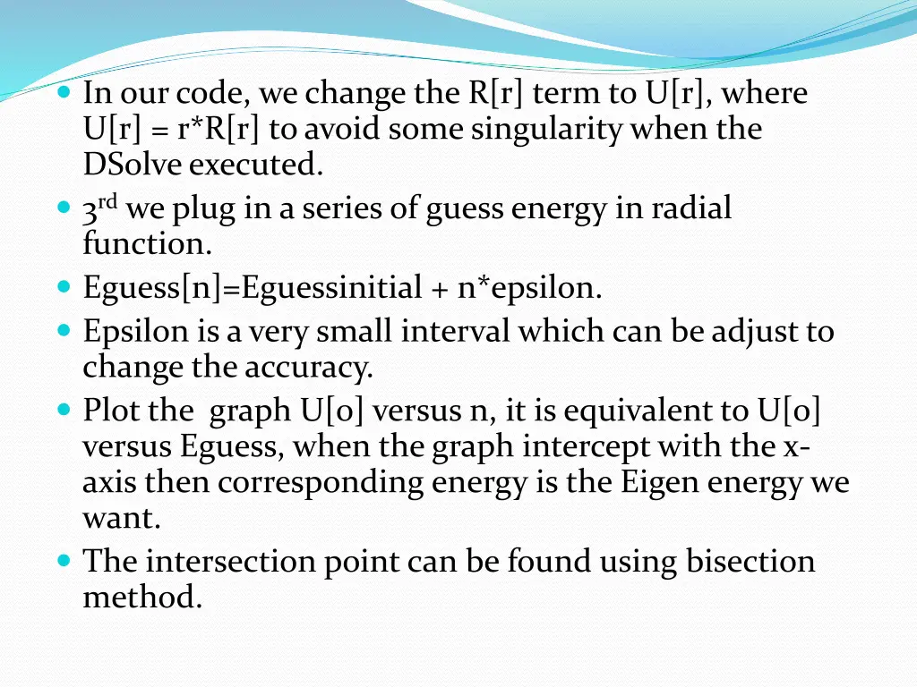 in our code we change the r r term to u r where