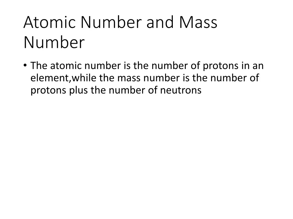atomic number and mass number