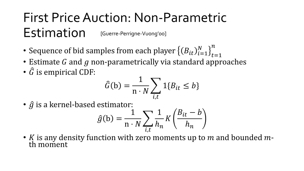 first price auction non parametric estimation