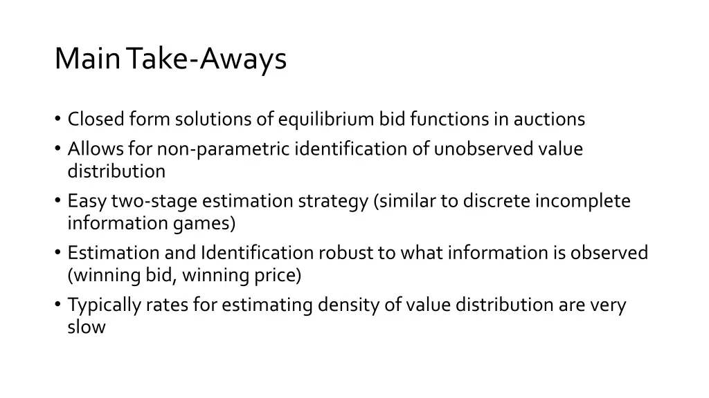 main take aways