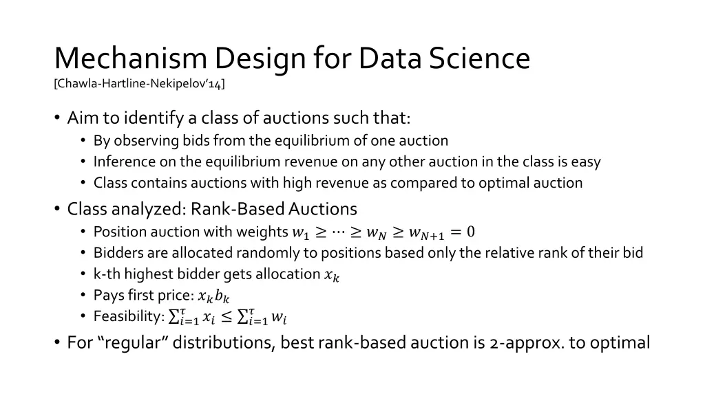 mechanism design for data science chawla hartline