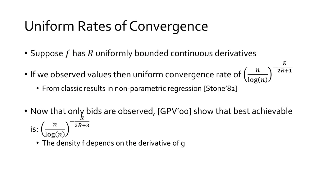 uniform rates of convergence