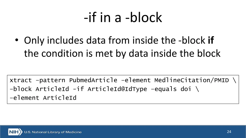 if in a block